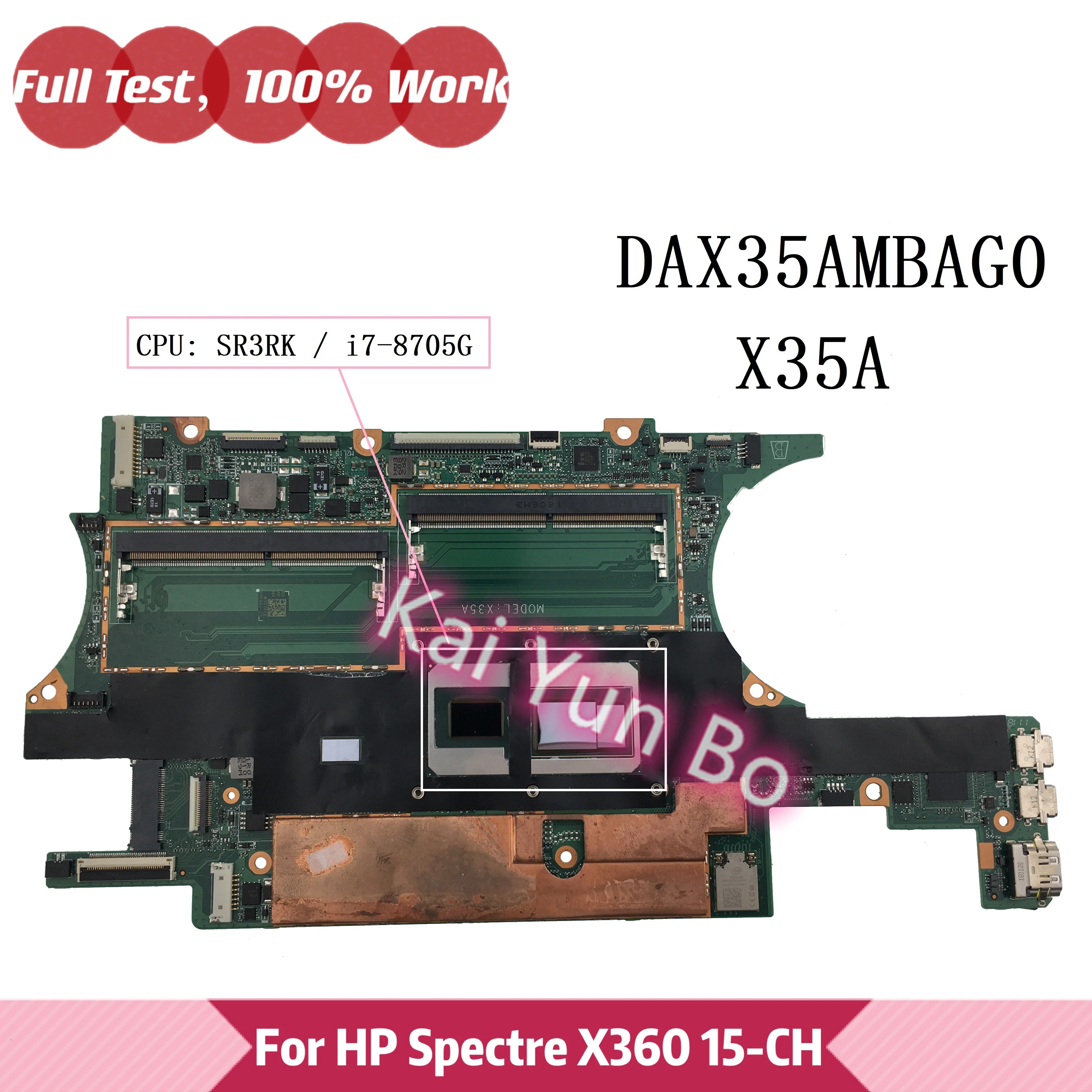 

Материнская плата DAX35AMBAG0 X35A для ноутбука HP Spectre X360 15-CH 15T-CH 15-ch009ng с процессором SR3RK i7-8705G DDR4 100% протестирована ОК