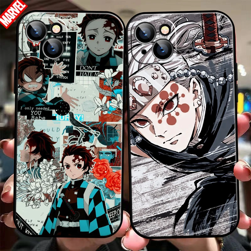 

Demon Slayer Uzui Tengen For Apple iPhone 13 12 11 Pro Max Mini X XR XS Max SE 6 6S 7 8 Plus Phone Case Liquid Silicon Black