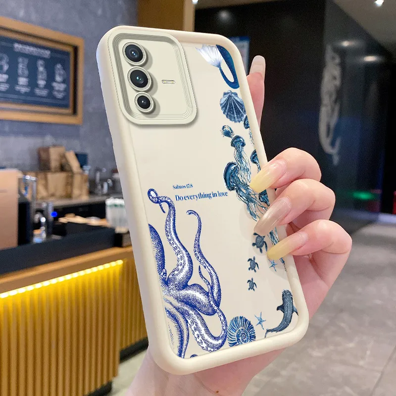 Фото Противоударный чехол для Vivo V23 5G S12/V23 Pro, чехол для телефона VivoV23 S12 Pro, силиконовый защитный чехол с цветочным принтом, силиконовый защитный чехол №5