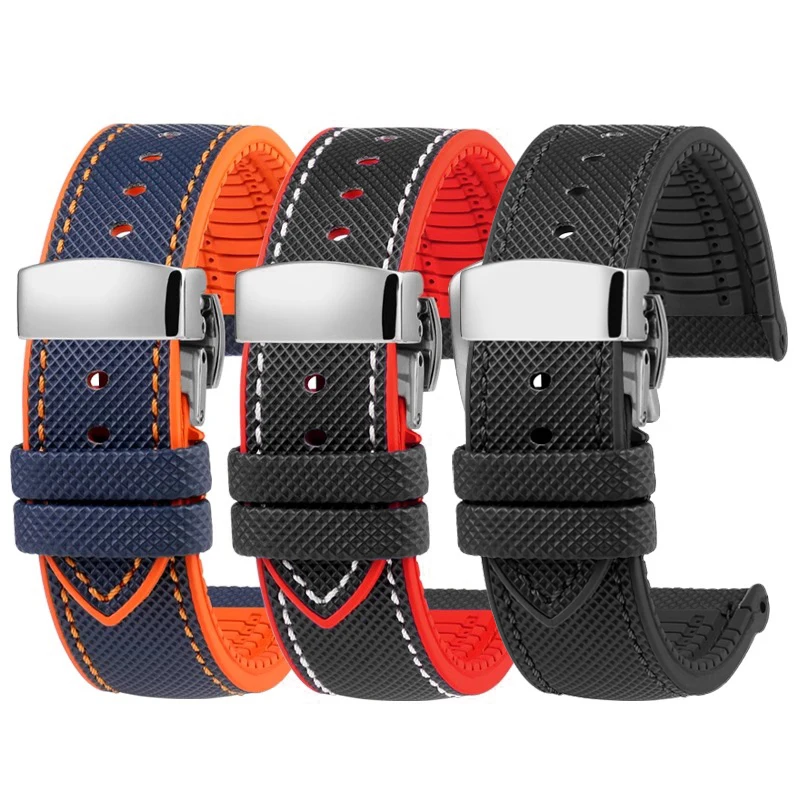 Высококачественный резиновый ремешок для TAG Heuer F1 Gulf Aquaracer Monaco, мужской водонепроницаемый браслет, синий, оранжевый, 20 мм, 21 мм, 22 мм, 24 мм (art.: 3920cbfefa4c3) - 3920cbfefa4c3