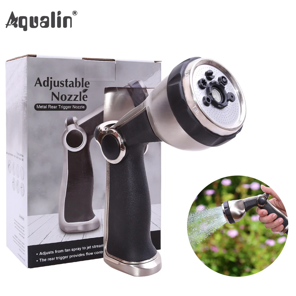 7 Pattern Garden Metal Rear Trigger Nozzle Water Gun Multifunctional Household Car Wash Nozzle Spraying Sprinkler Tools#23230