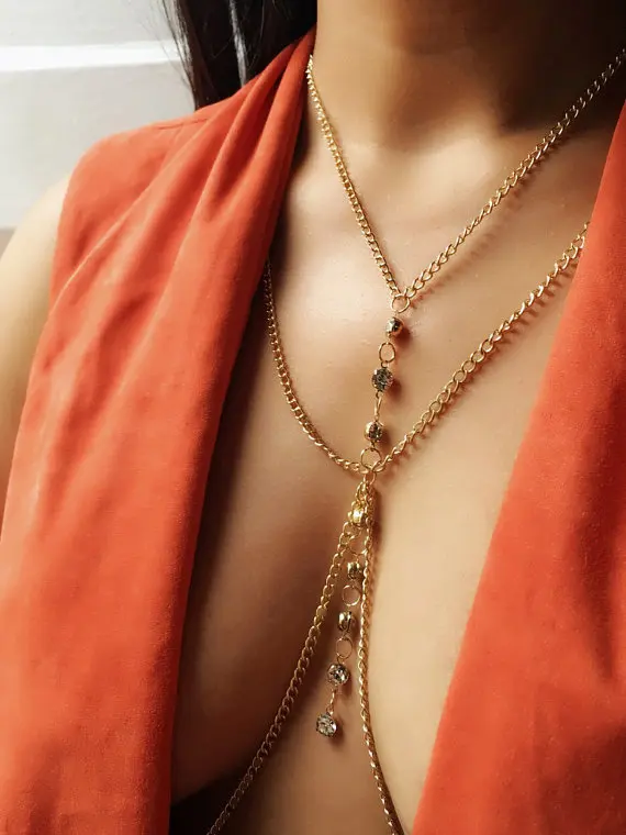 

Sexy Diamond-Encrusted Body Chains Metal Integrated Chain