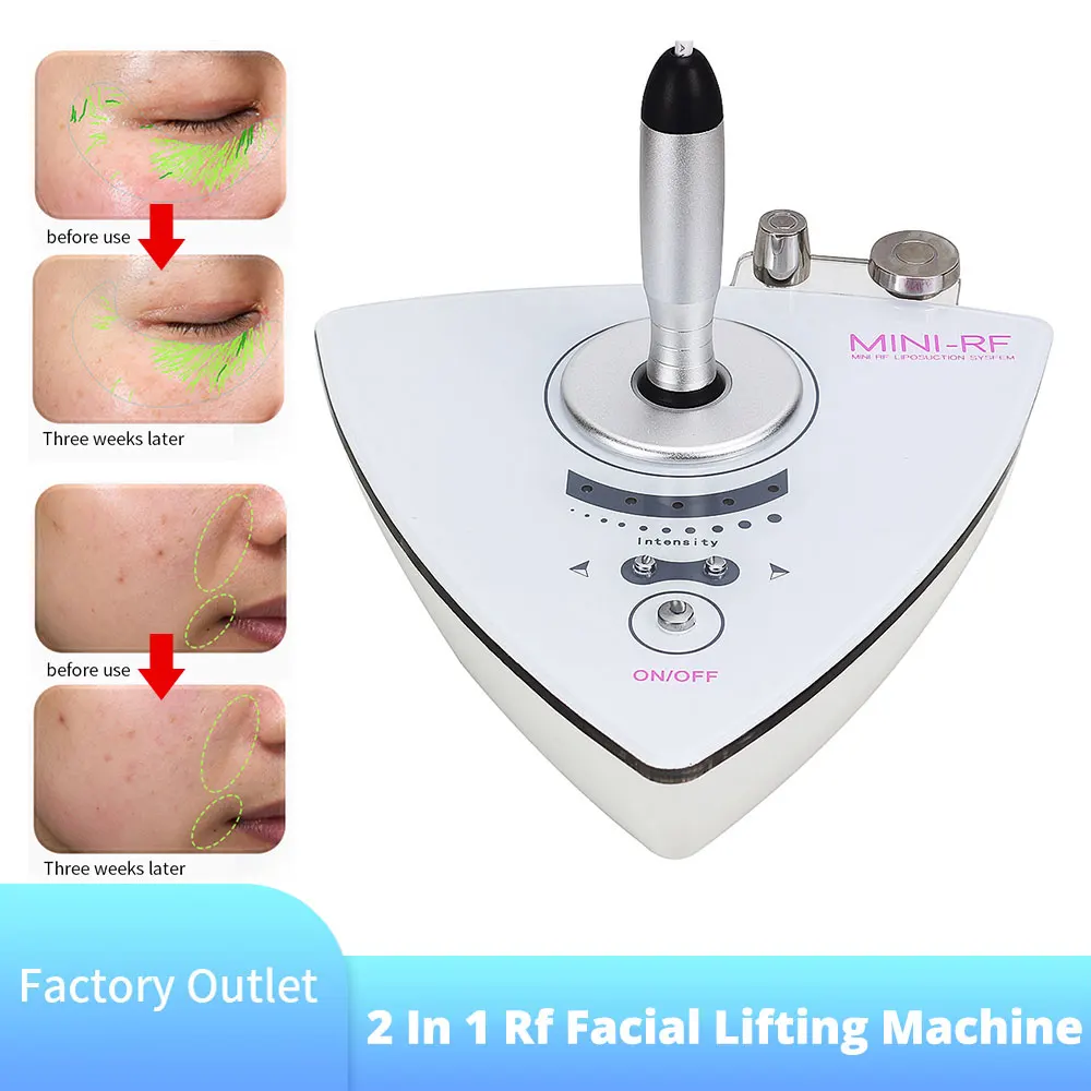 2 In 1 Ultrasonic Rf Facial Lifting Machine Skin Massager Beauty Instrument Wrinkle Removal Tightening Cleaning Face Care Tool