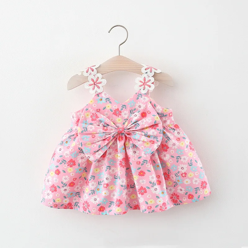 

2022 Baby Girls Floral Dress Spring Summer Flower Print Slip Dresses for Kids New Arrivals Children Outfits