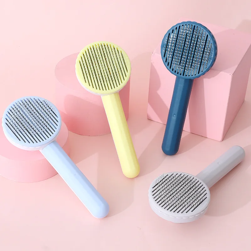 

Cat Brush Pet Comb Self Cleaning Brush Remove Hair Grooming Combs Beauty Slicker for Puppy Kitten Cats Grooming Pets Accessories