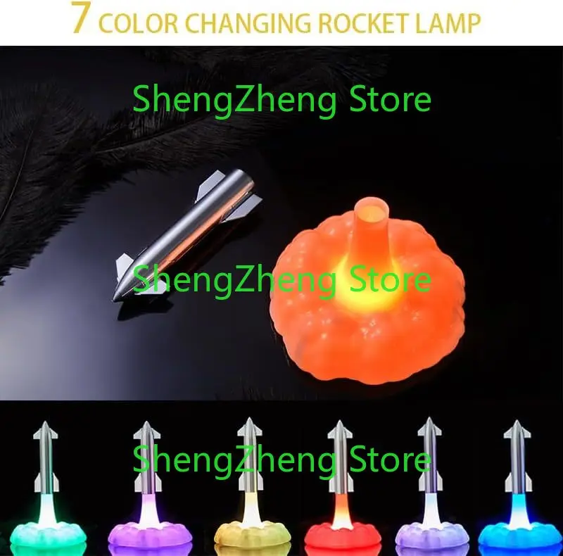 Свет звездного корабля Spacex ракетная лампа с 7-цветной меняющейся моделью ракеты