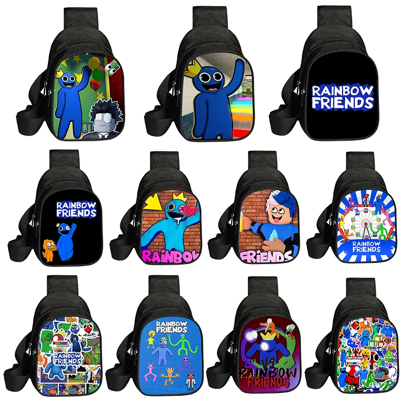 

25x16x10cm Rainbow Friends Capacity Canvas New Game Travel Bag Backpack Kids School Bag Canvas Student Zipper Backpack