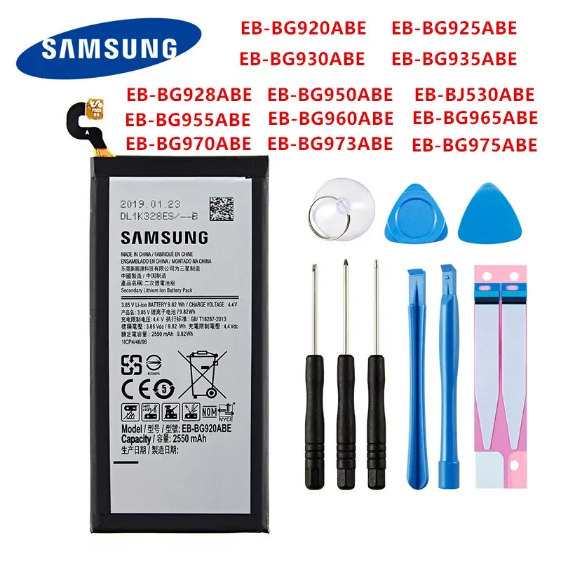 

NEW2023 Orginal battery For Samsung Galaxy S6 S6 Edge/Plus S7 S7 Edge S8 S8 Plus+ S9 S9 Plus S10 S10E S10 Plus J5 Pro J7 Pro