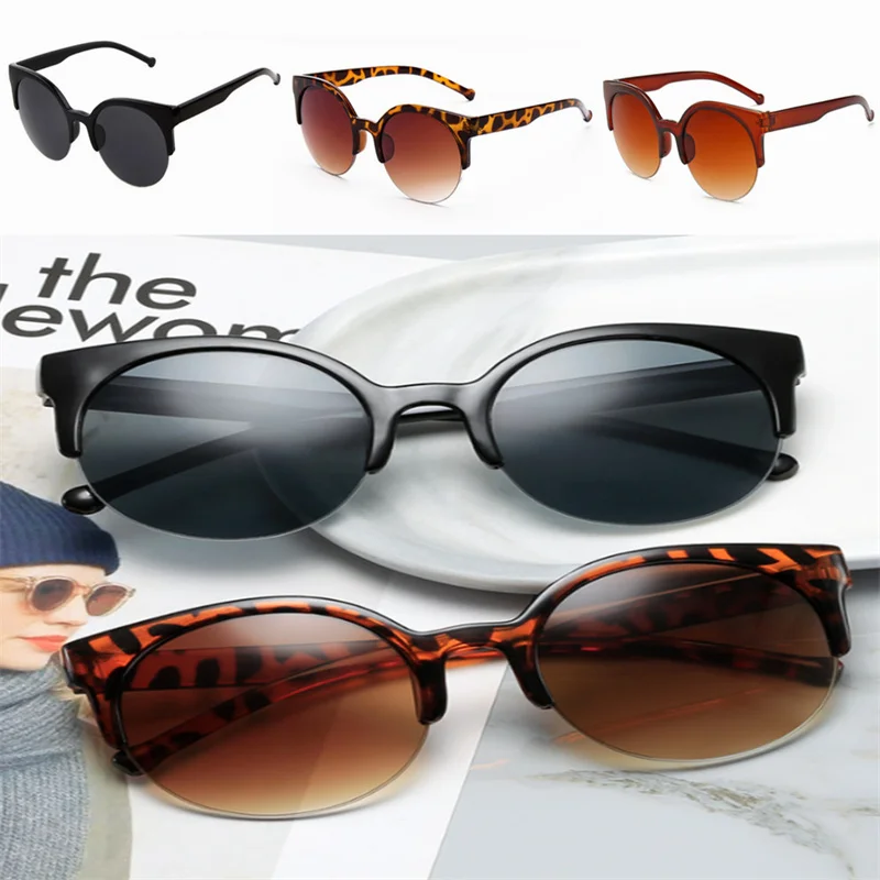 

Солнцезащитные очки «кошачий глаз» женские, винтажные Полуободковые солнечные очки в стиле ретро, с защитой от УФ лучей, для путешествий, ве...