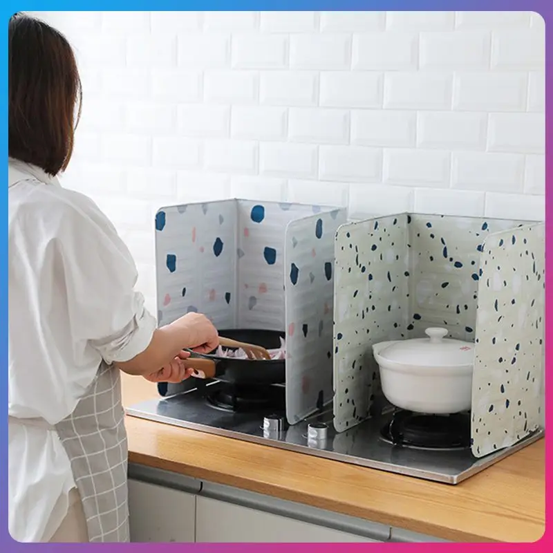 

Kitchen Gadgets Oil Splatter Screens Aluminium Foil Plate Gas Stove Splash Proof Baffle Home Kitchen Cooking Tools