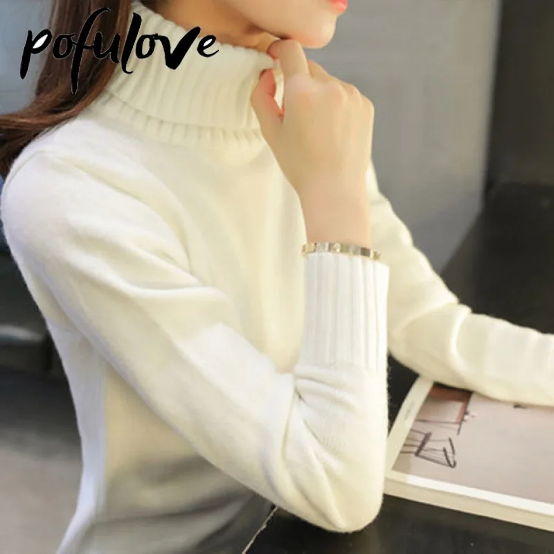 Women's Turtleneck Sweater Pure Color Loose 2022 New Trending SweaterAutumn Winter Pullover Korean Fashion Ladies Top Knitwear