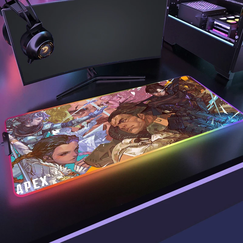 

RGB Mousepad PC Gaming Apex Legends HD Print Large Computer Mouse Mat With Backlit Originality LED Gamer Mouse Pad Game Carpet