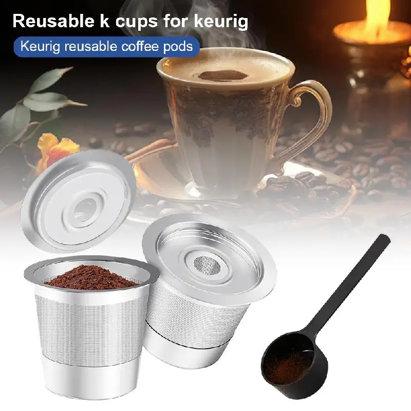 2 многоразовых капсулы для кофе K-cup: многоразовые K-Cup из нержавеющей стали —