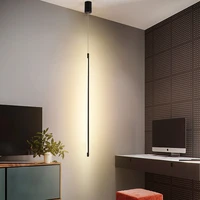 modern minimalist pendant light strip linear led hanging lamps 10w 16w 22w ac85 265v living room bedside dining room droplight
