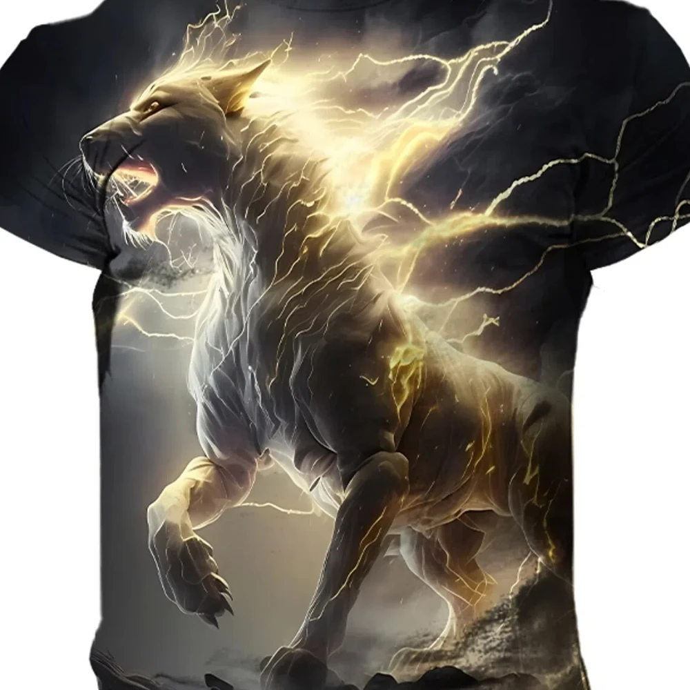 Мужская футболка Полиэстер с 3D принтом тигра