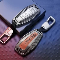 zinc alloy leather car key case cover for geely coolray 2019 2020 atlas boyue nl3 emgrand x7 ex7 suv gt gc9 borui accessories