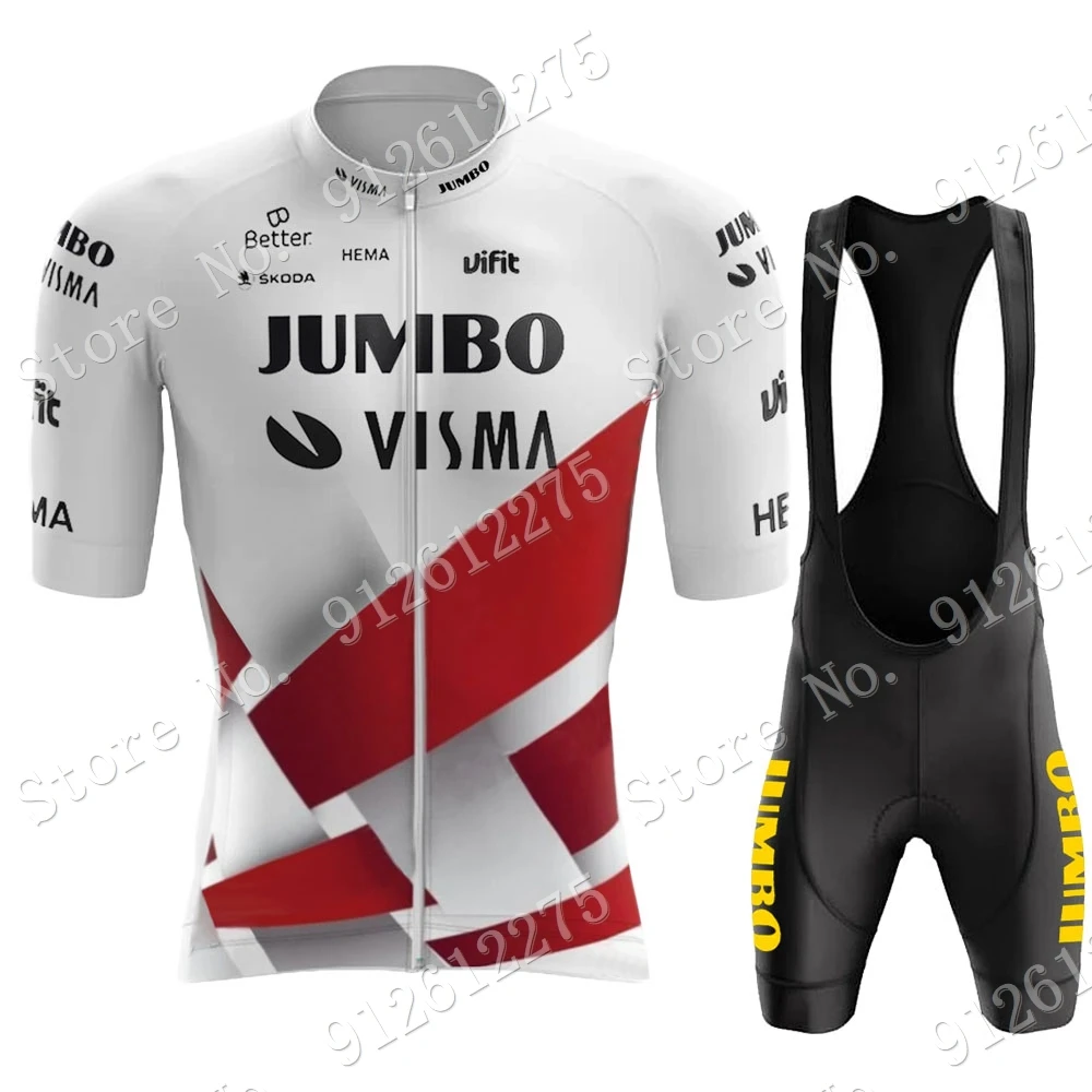 

Комплект одежды для велоспорта Maillot Jumbo Visma, мужская летняя одежда, рубашки для шоссейного велосипеда, велосипедные шорты, одежда для горного...