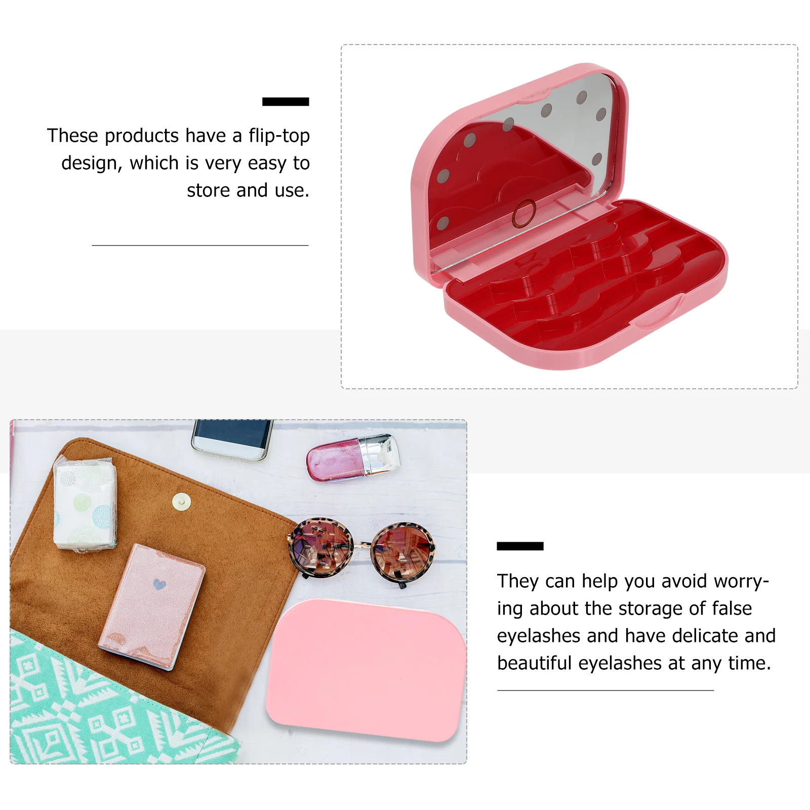 Органайзер для хранения макияжа держатель коробки ресниц небольшой дорожный