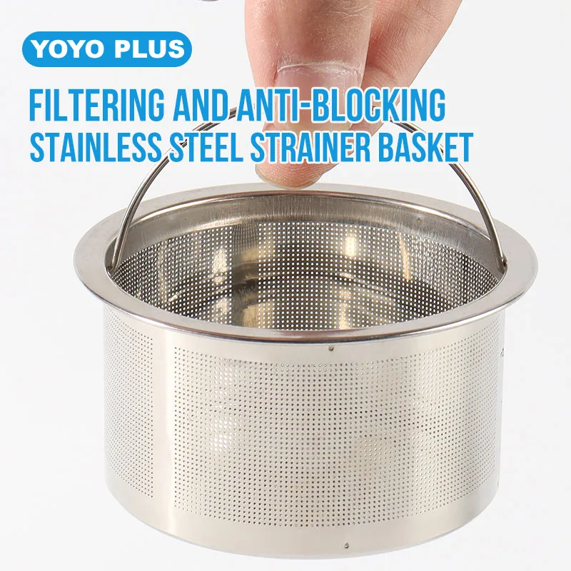 

Stainless Steel Kitchen Sink Strainer Basin Sink Drain Filter Basket With Handle Filters Kitchen Waste Kitchen Accessories