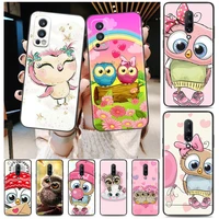cute cartoon owl for oneplus 9 9r nord ce 2 n10 n100 8t 7t 6t 5t 8 7 6 pro plus 5g silicone phone case cover