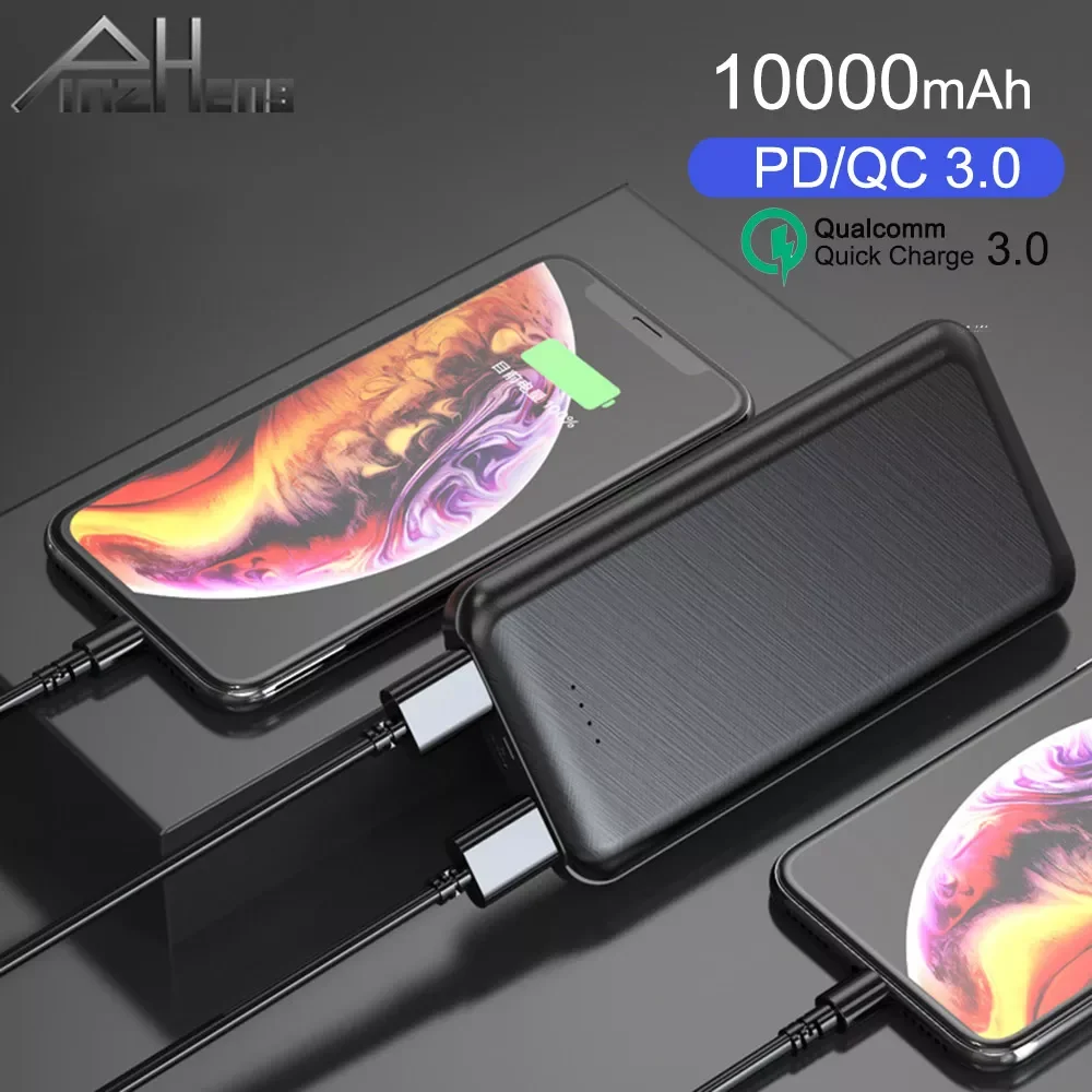 

NEW2023 PINZHENG Quick Charger 3.0 Power Bank 10000mAh PD 3.0 Fast 18W Powerbank Portable External Battery Charger For iPhone