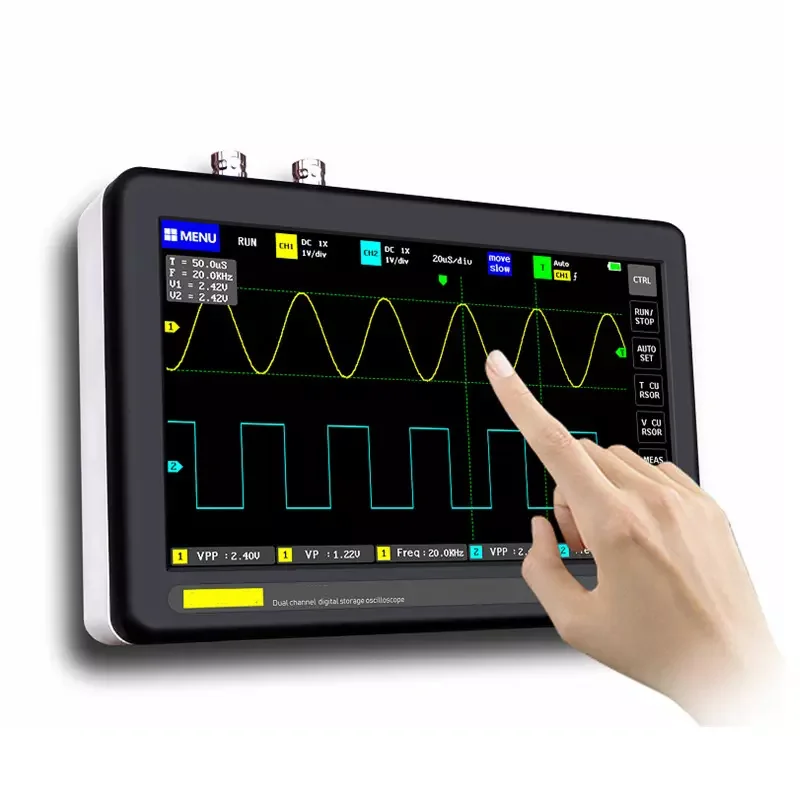 

1013D Digital Tablet Oscilloscope Dual Channel 100M Bandwidth 1GS Sampling Rate Mini Digital Oscilloscope Osciloscopio