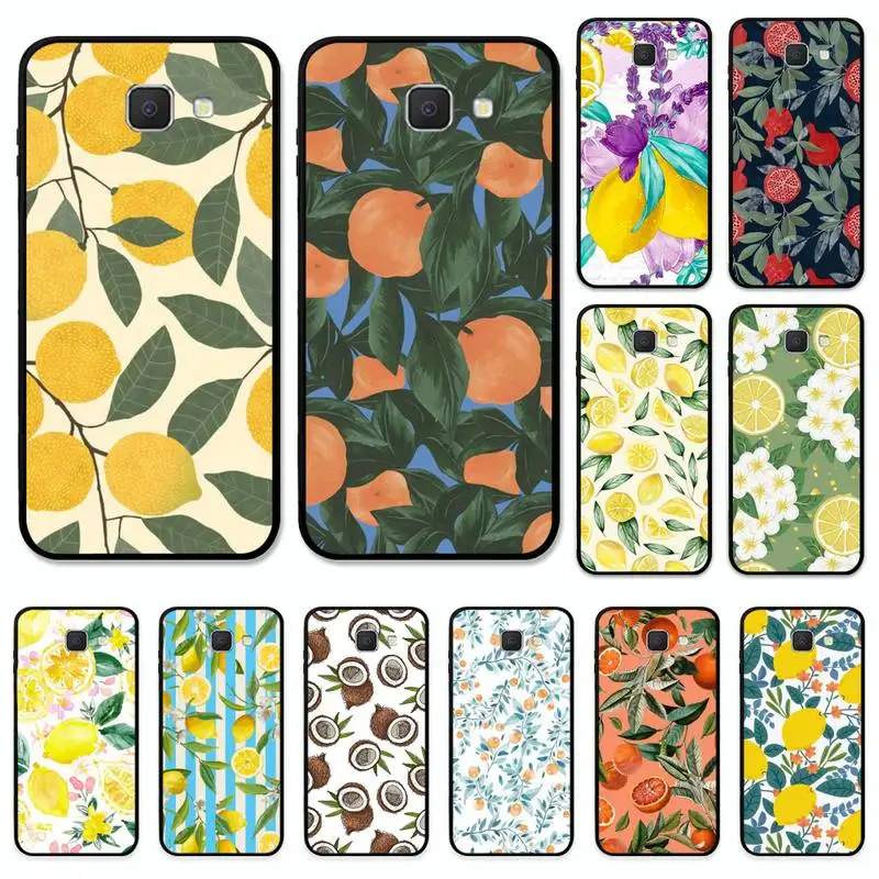 

Summer green leaves fruit lemon peach Phone Case for Samsung J8 J7 Core Dou J6 J4 plus J5 J2 Prime A21 A10s A8 A02 cover