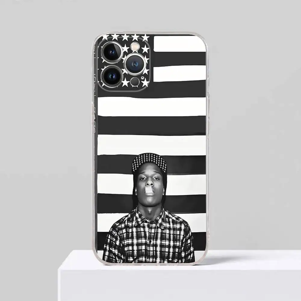 Фото Чехол для телефона с изображением рэпера A$AP Rocky в стиле хип-хоп для iPhone 11 13 16 12 17 14 15 Pro Max Plus, мягкая прозрачная задняя крышка (Coque) №5