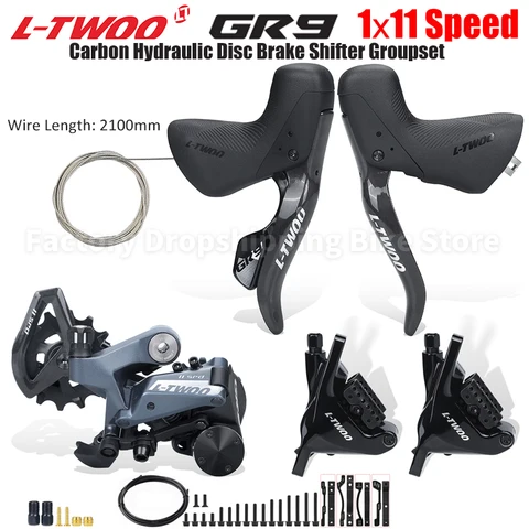 УГЛЕРОДНЫЙ Гидравлический дисковый тормоз LTWOO GR9 1X1, 1 скорость, гравийный велосипедный групсет 11 S, механический тормоз, сплав, задний переключатель, велосипедные детали