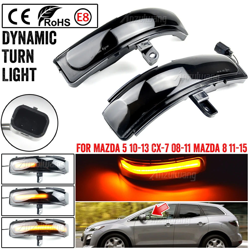 

For Mazda CX-7 2008-2011 Mazda 5 2010-2013 Mazda 8 2011-2015 LED Side Wing Dynamic Turn Signal Light Rearview Mirror Indicator