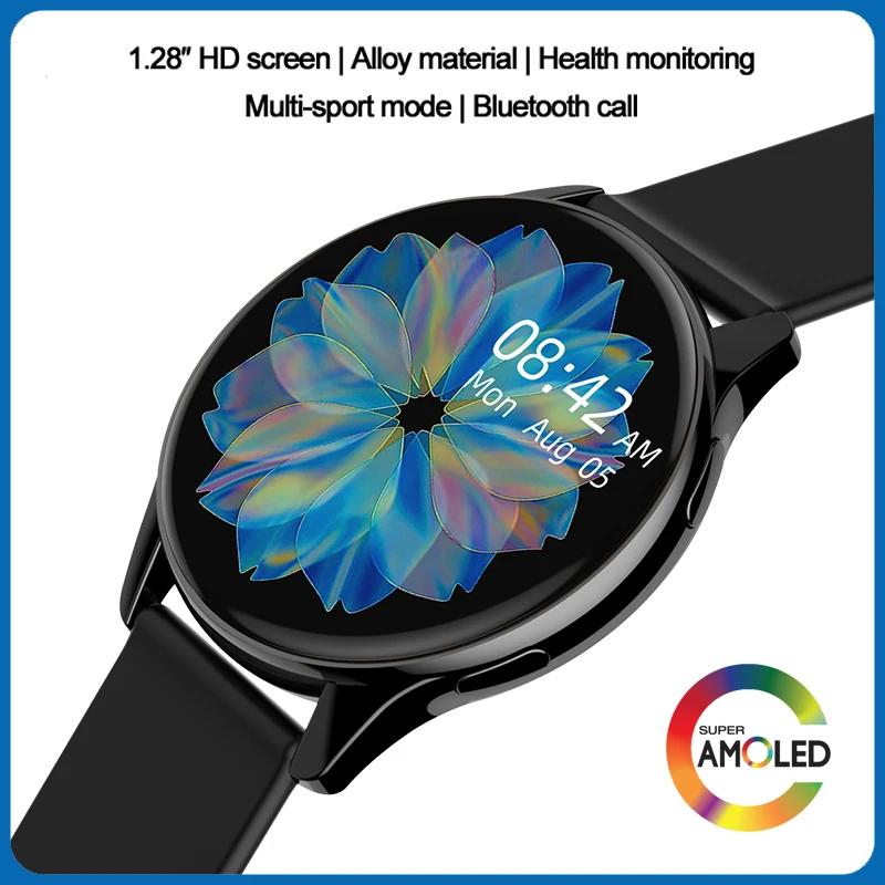 Смарт-часы Amoled с пульсометром и тонометром водонепроницаемые