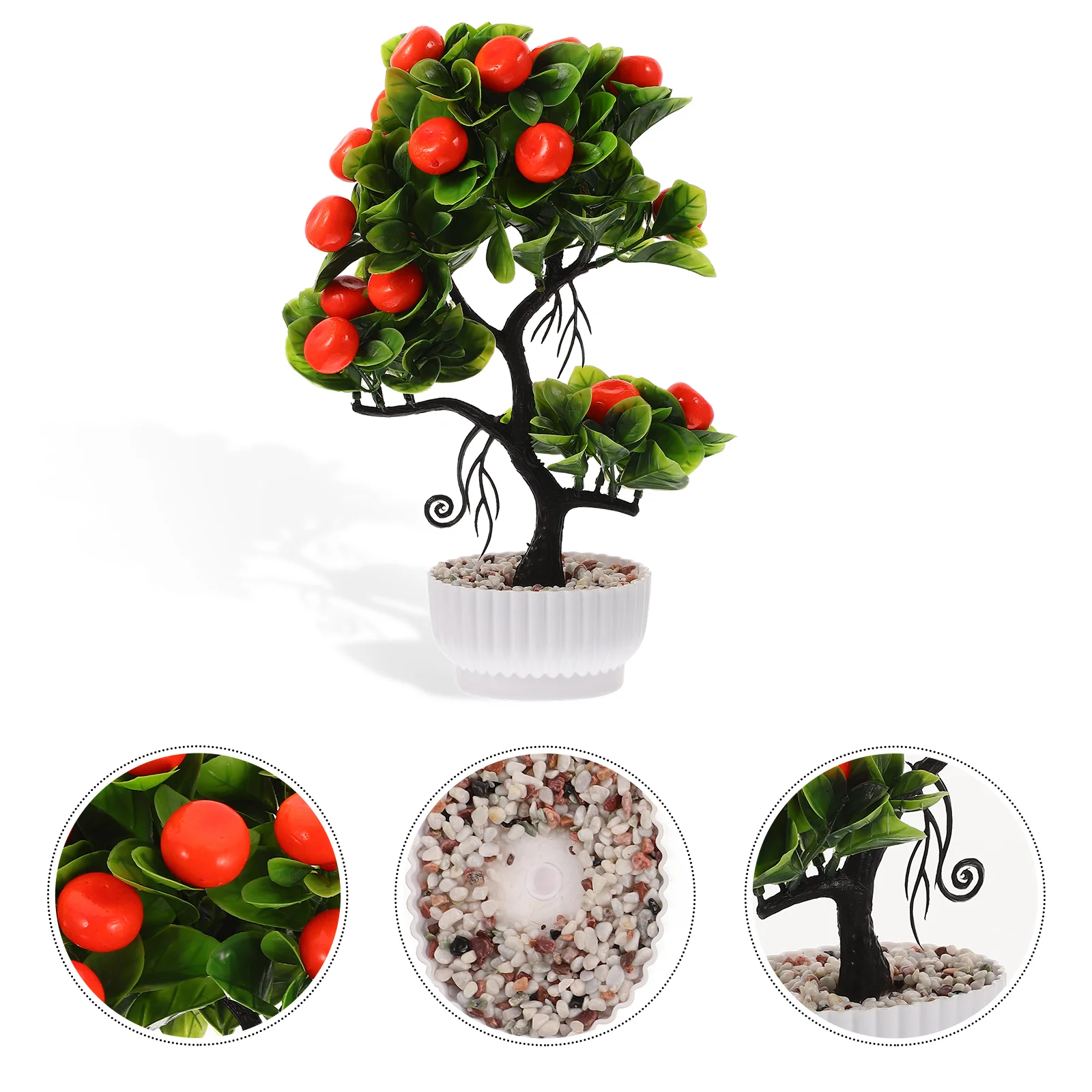 

Tree Fruit Bonsai Artificial Orange Potted Fakedecor Fauxrealistic Simulation Mini Small Desktop Home Ornament Simulated