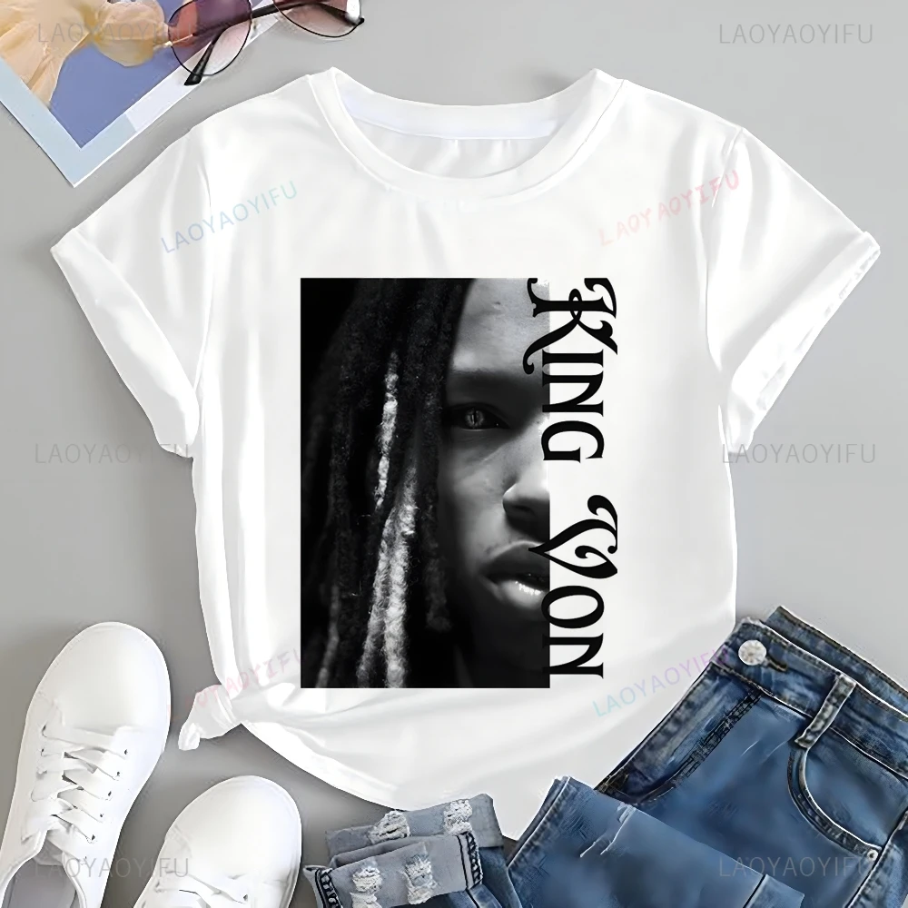 Винтажная футболка с принтом KING VON топ Trend рубашка унисекс короткими рукавами в