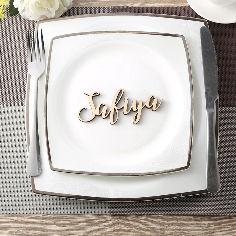 

Custom party decoration wedding Place Cards Personalized wood Names Place name settings Guest name tags Wedding table decoration
