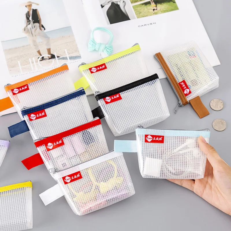 

Zipper Pouch Traveling Small Coin Purses Mini Mesh Coin Bags Money Earphone Data Line Storage Bags Bus ID Credit Card Holder