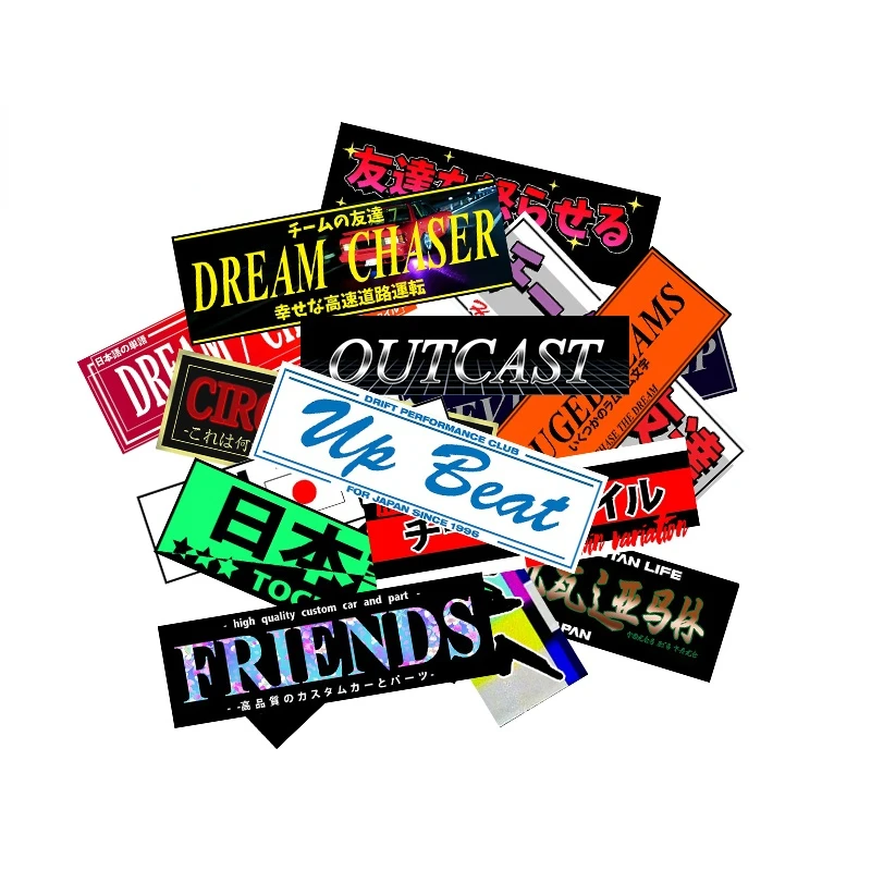 

Japanese JDM Slap Car Stickers Trunk Windows Vinyl Car Wrap Decal Windshield Motorcycle Campervan Decor