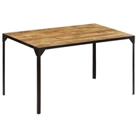 dining table solid rough mange wood and steel kitchen tables home decor furniture 140x80 x 76 cm