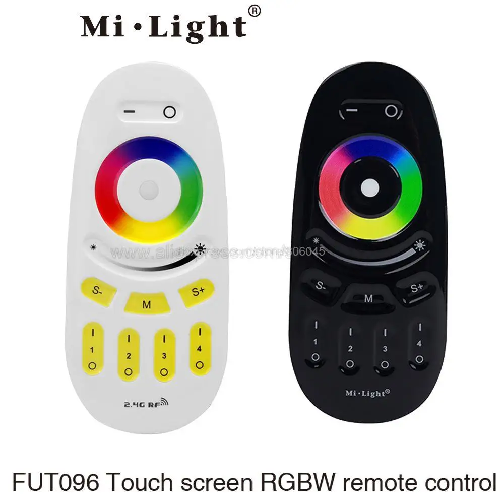 Фото Mi.Light 2.4G FUT095 FUT096 FUT096-B Button/Touch Screen RGBW RF 4-Zone Wireless LED Remote Controller for RGBW Bulb or Strip №1