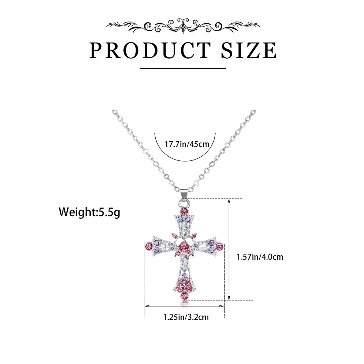 Летнее ожерелье Rongwo Y2k с крестом инкрустированное цветными кристаллами модные