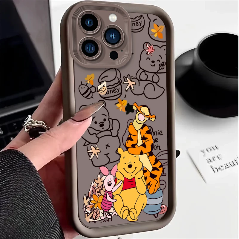 Фото Чехол Disney Pooh Bear Eeyore для iPhone 16, 15, 14, 13, 12, 11 Pro Max XS X XR 8 7 6S 6 Plus SE 2020, противоударный чехол из жидкого силикона №5