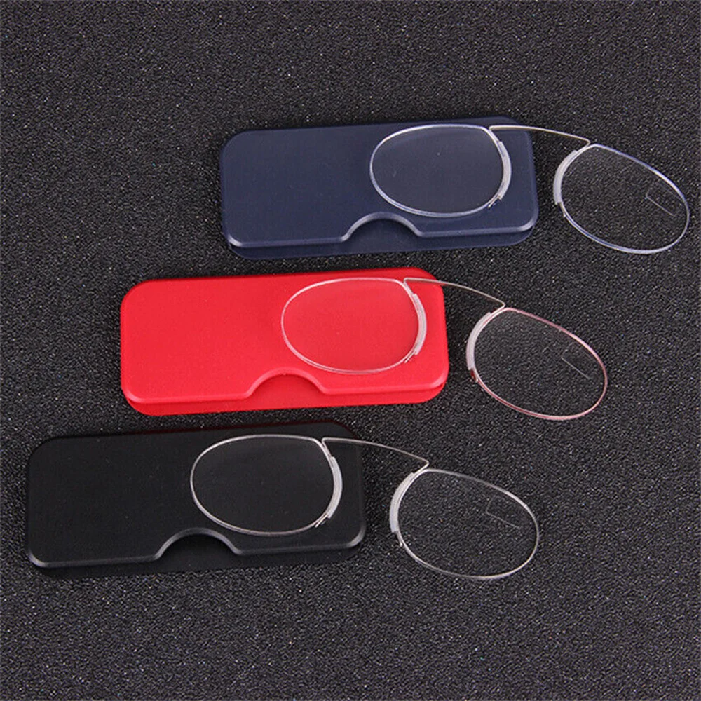

KLASSNUM Mini Portable Nose Clip Reading Glasses Men Women Wallet Reader TR High Quality Reading Glasses with Case +1.0 To +3.5