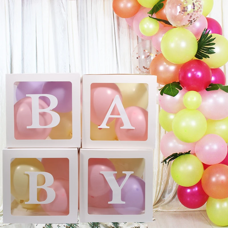 

Baby Shower Decor Balloons Transparent Letter Box First 1st Birthday Party Decorations Kids Wedding Birthday Balloon Babyshower