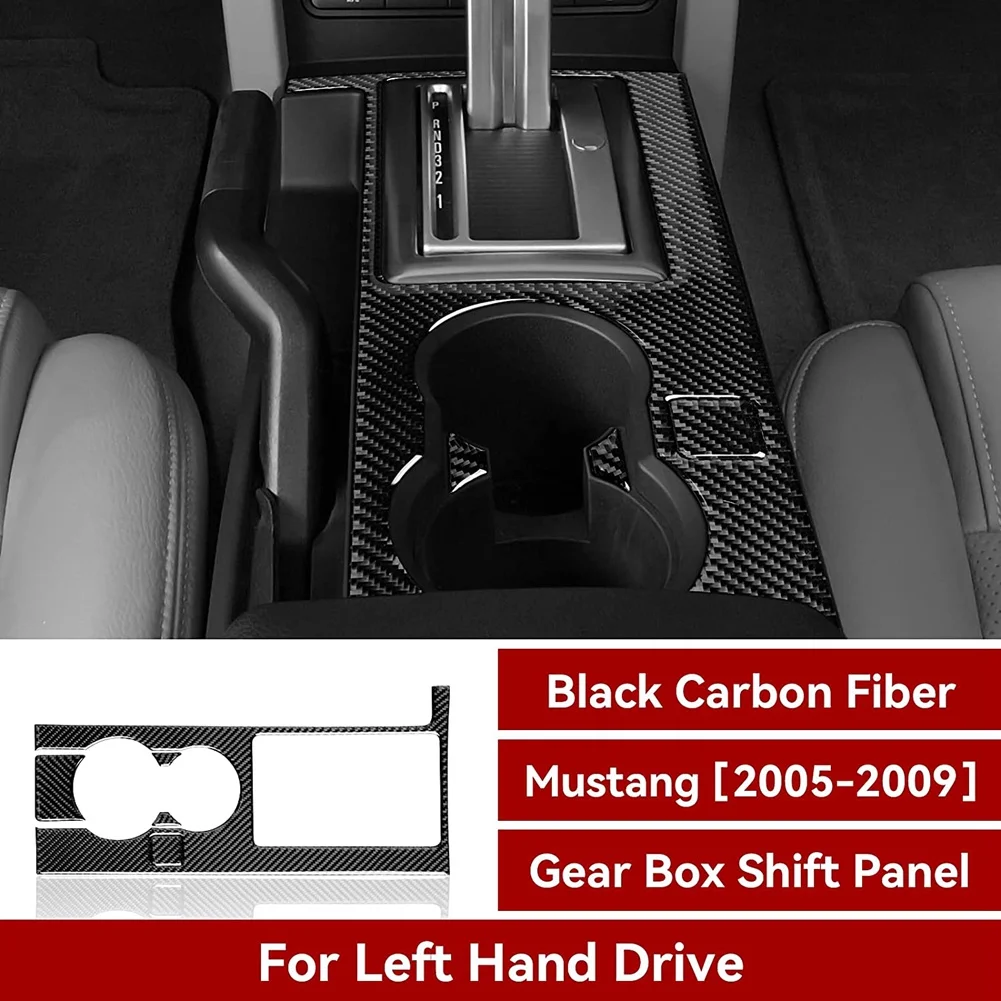 

Carbon Fiber Car Gear Box Shift Panel Cover Sticker Trim for Ford Mustang 2005 2006 2007 2008 2009 Interior Accessories