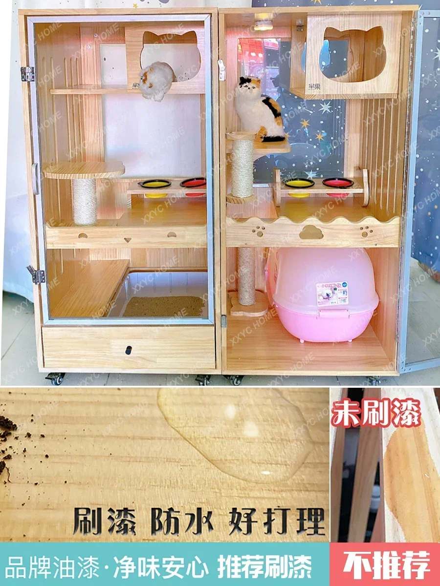 Вилла с туалетом Встроенный бытовой кошачий домик Подвесная чаша для кошек