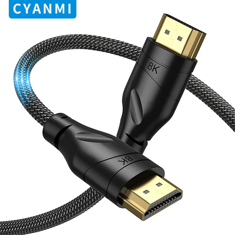 

CYANMI HDMI 2.1 Cable Ultra High-speed 8K/60Hz 4K/120Hz for Xiaomi Mi Box PS5 HDMI Splitter Cable HDMI 8K Dolby Vision 48Gbps