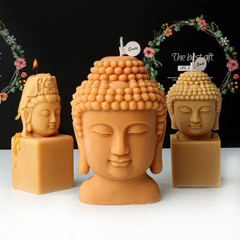 

3D Будда Maitreya грудь портрет свеча силиконовая форма голова Будды скульптура абстрактное искусство изготовление свечей пластырь Смола форма Декор
