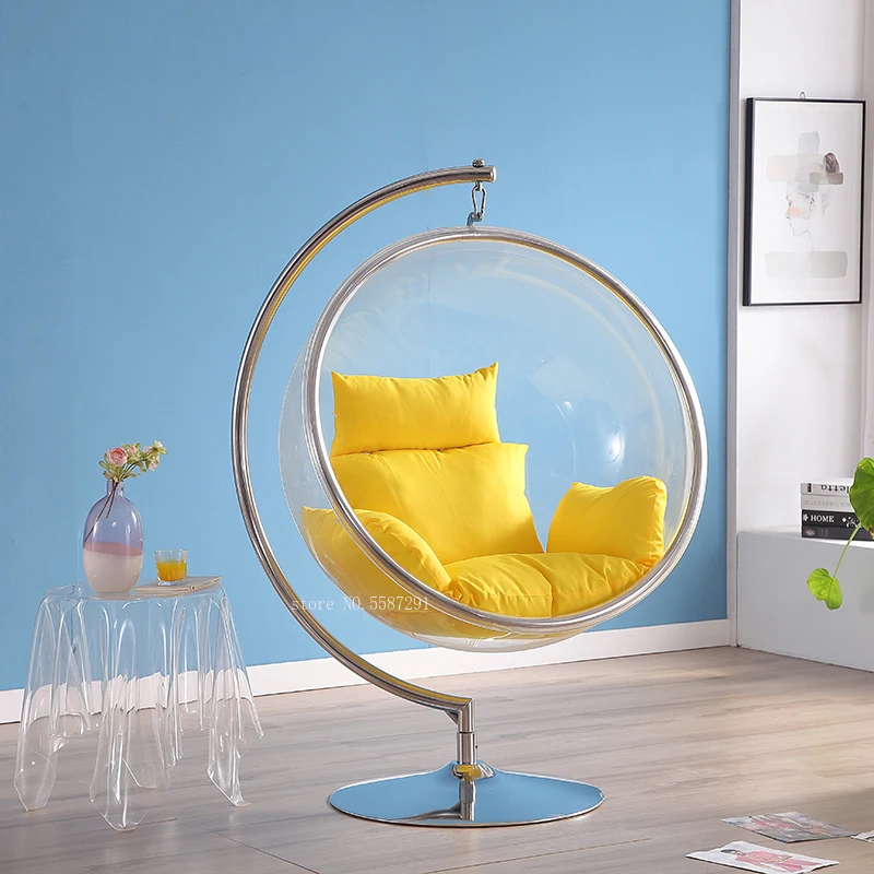 

Hanging Ball Space Chair Glass Ball Indoor Hanging Chair Hanging Basket Nordic Unique Relax Modern Pink Cadeiras Home Decor SY