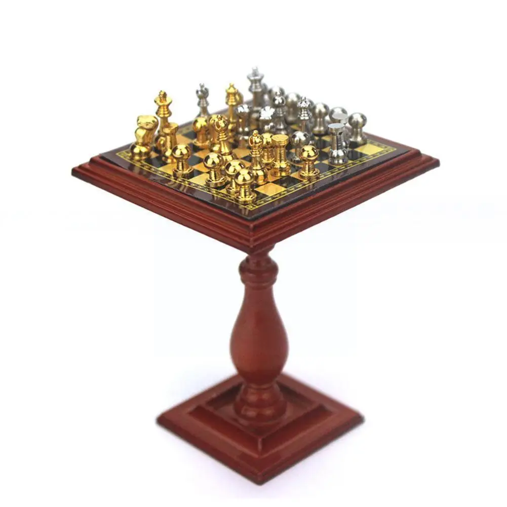 

Набор миниатюрных магнитных шахматных столов в масштабе 1:12, мини-игра, украшение для гостиной, аксессуары для кукольного домика, аксессуары для кукольного домика T8P3