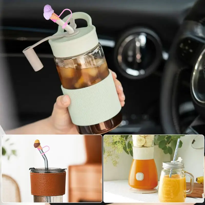 Соломенный чехол для соломинки мороженого многоразовые крышки милый соломенный