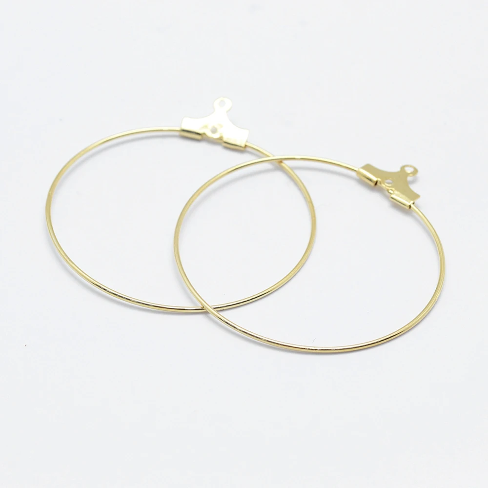 

Латунные подвески для сережек-колец, 10 шт., долговечное Открытое кольцо из настоящего 18-каратного золота с покрытием из никеля, 20 размеров 39 ~...